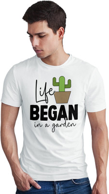 Seek Buy Love Printed Men Round Neck White T-Shirt