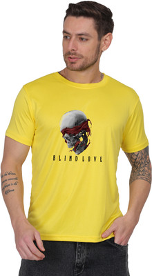 M A TRADERS Graphic Print Men Round Neck Yellow T-Shirt