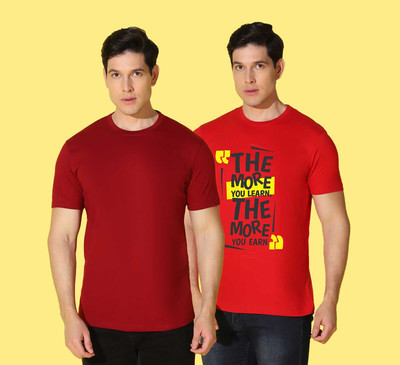 WOOSTRO Typography, Solid Men Round Neck Multicolor T-Shirt