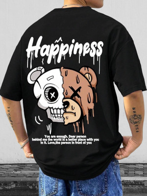 Starvy Graphic Print Men Round Neck Black T-Shirt