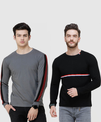 Wrath Solid Men Round Neck Multicolor T-Shirt