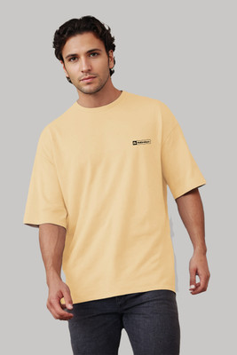 Nakhrebazz Printed Men Round Neck Beige T-Shirt