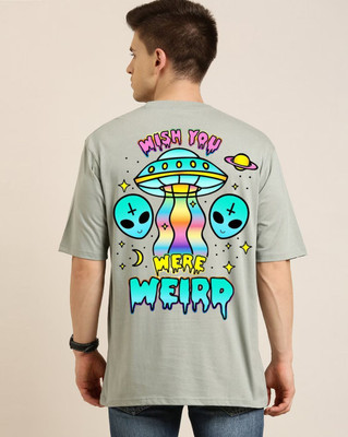 Clickwell Trend Printed, Typography Men Round Neck Grey T-Shirt