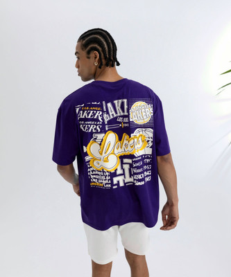 Jaiveerapparels Typography Men Round Neck Purple T-Shirt