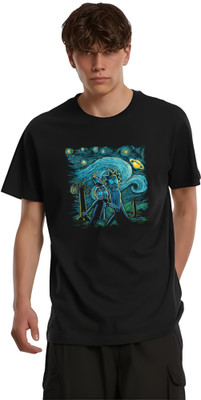 the only one Graphic Print, Printed Men Crew Neck Black T-Shirt