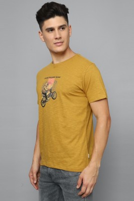 LOUIS PHILIPPE Printed Men Round Neck Yellow T-Shirt