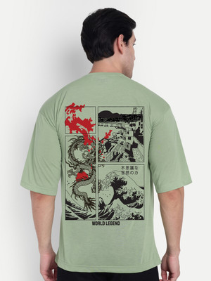 SCOTT FINCHER Graphic Print Men Round Neck Light Green T-Shirt