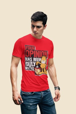 Zasu Fashion Printed, Typography Men Round Neck Red T-Shirt