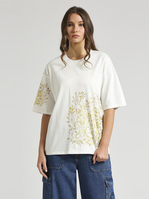 Pepe Jeans Printed Women Round Neck White T-Shirt