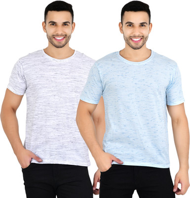 YUALIN CREATION Self Design Men Crew Neck Multicolor T-Shirt