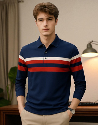 Autna Printed Men Round Neck Navy Blue T-Shirt