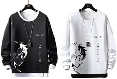 Bhadawar creations Graphic Print Men Round Neck Black, White T-Shirt
