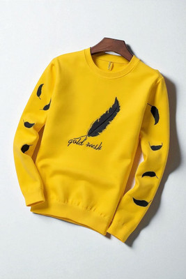 Autna Printed Men Round Neck Yellow T-Shirt