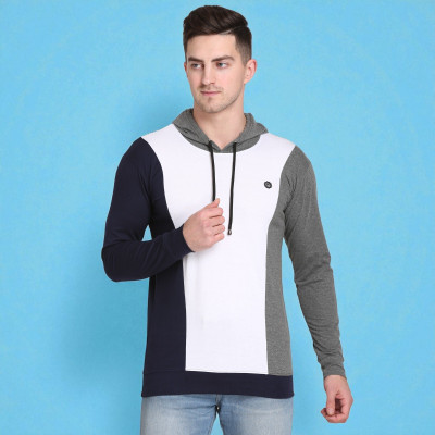 Faricon Trend Colorblock Men Hooded Neck Multicolor T-Shirt