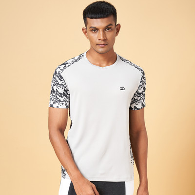 Ajile By Pantaloons Printed Men Round Neck Grey T-Shirt
