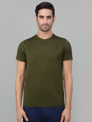 CANTABIL Solid Men Round Neck Dark Green T-Shirt