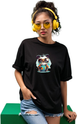 LuxeApe Printed Women Round Neck Multicolor T-Shirt