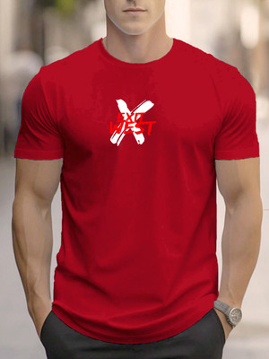 Vmens99 Graphic Print Men Round Neck Maroon T-Shirt