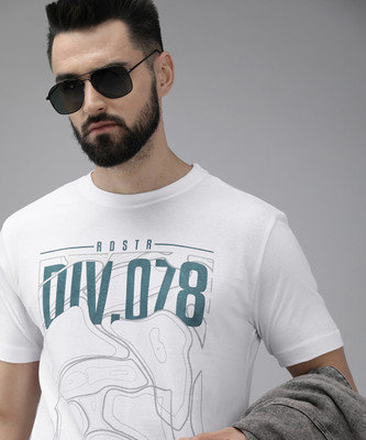 Roadster Graphic Print, Printed, Typography Men Round Neck White T-Shirt