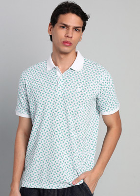 PARK AVENUE Printed Men Polo Neck White T-Shirt