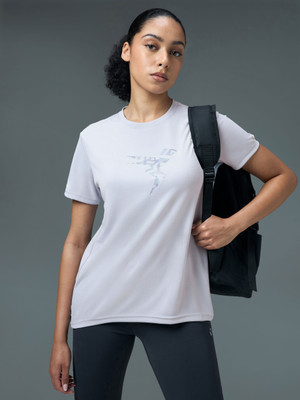 TECHNOSPORT Solid Women Crew Neck Grey T-Shirt