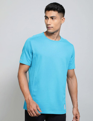 JOCKEY Self Design Men Round Neck Blue T-Shirt