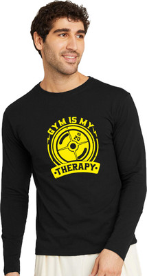 OrrganicChics Printed Men Round Neck Black T-Shirt