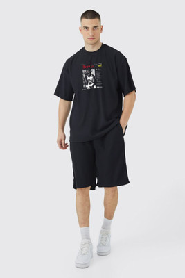 Stitchmeashirt Printed Men Round Neck Black T-Shirt