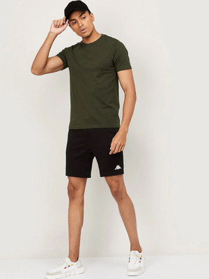RULEDBYSUN Solid Men Round Neck Green T-Shirt