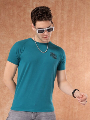 The Indian Garage Co. Solid Men Crew Neck Green T-Shirt