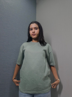 clotsage Floral Print Women Round Neck Grey T-Shirt