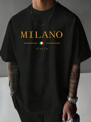 HASTEN Printed Men Round Neck Black T-Shirt