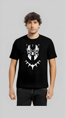 Royal Creations By Rv Printed Men Round Neck Black T-Shirt