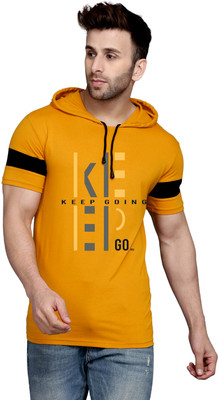 SLOWLORIS Printed Men Hooded Neck Multicolor T-Shirt