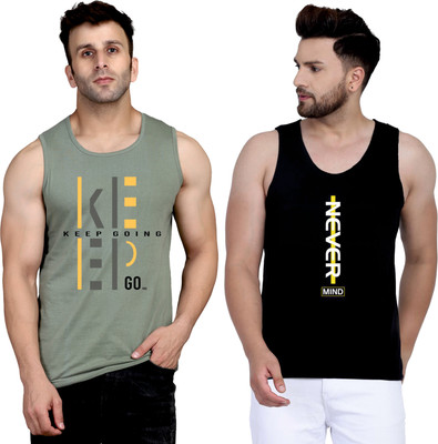 Cryptic Printed Men Round Neck Light Green, Black T-Shirt