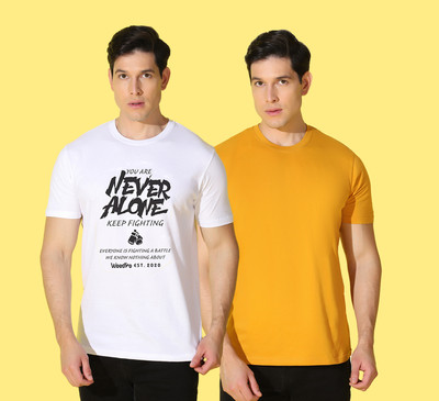 WOOSTRO Printed Men Round Neck Multicolor T-Shirt