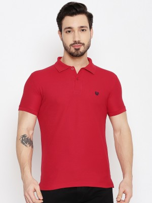 DUKE Solid Men Polo Neck Red T-Shirt