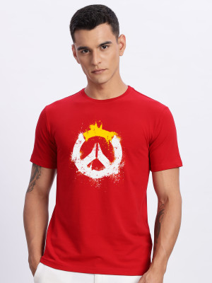 ADRO Graphic Print Men Round Neck Red T-Shirt