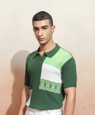 HIGHLANDER Solid Men Polo Neck Multicolor T-Shirt