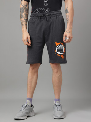 Free Authority Graphic Print Men Grey Regular Shorts