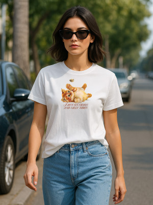 JUNEBERRY Printed Women Round Neck White T-Shirt