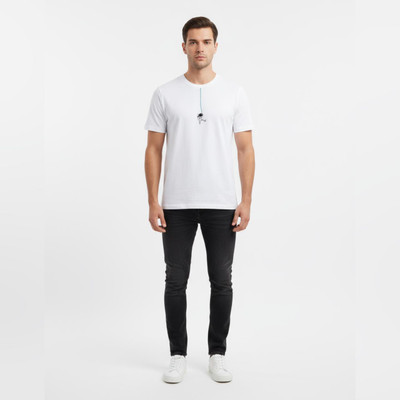 Siste Solid Men Round Neck White T-Shirt
