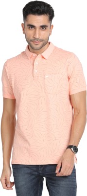 TURTLE Printed Men Polo Neck Pink T-Shirt