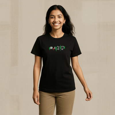 Rimore Clothing Typography Women Round Neck Black T-Shirt