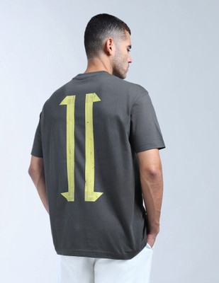FLYING MACHINE Graphic Print Men Round Neck Grey T-Shirt