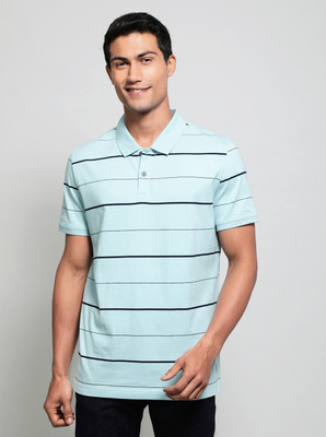 JOCKEY Striped Men Polo Neck Light Green T-Shirt