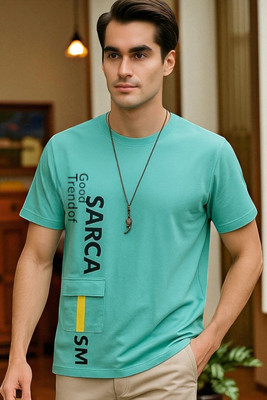 FASHIUM Printed Men Round Neck Green T-Shirt