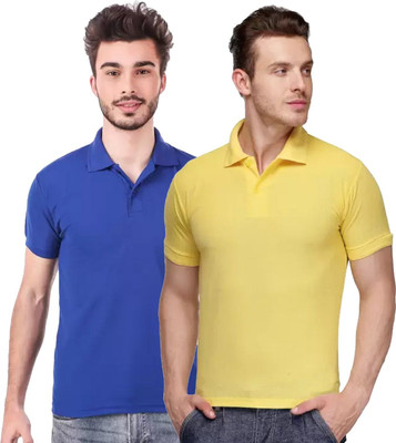 YUALIN CREATION Self Design Men Polo Neck Multicolor T-Shirt