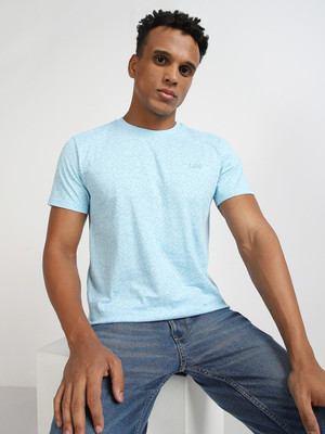 LEE Printed Men Round Neck Blue T-Shirt
