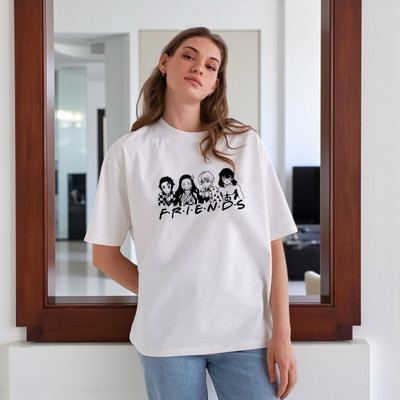 Pling Bling Graphic Print Women Round Neck White T-Shirt